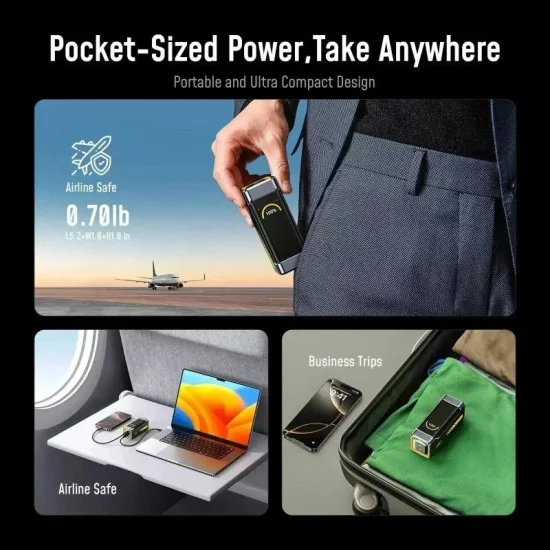 AOHI STARSHIP PRO PD 3.1 210W 10000mAh Power Bank - Gray